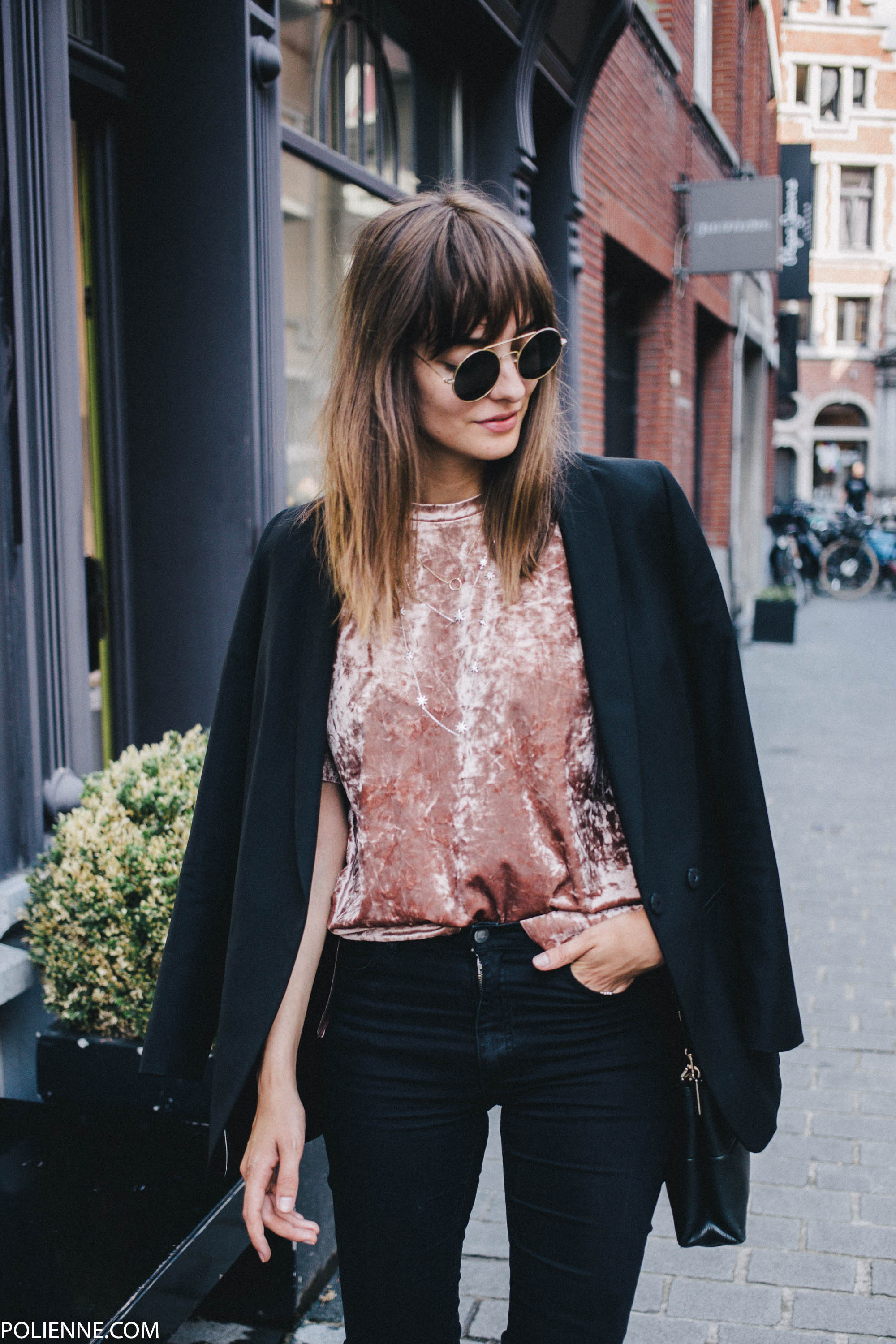 Pink velvet sales shirt outfit